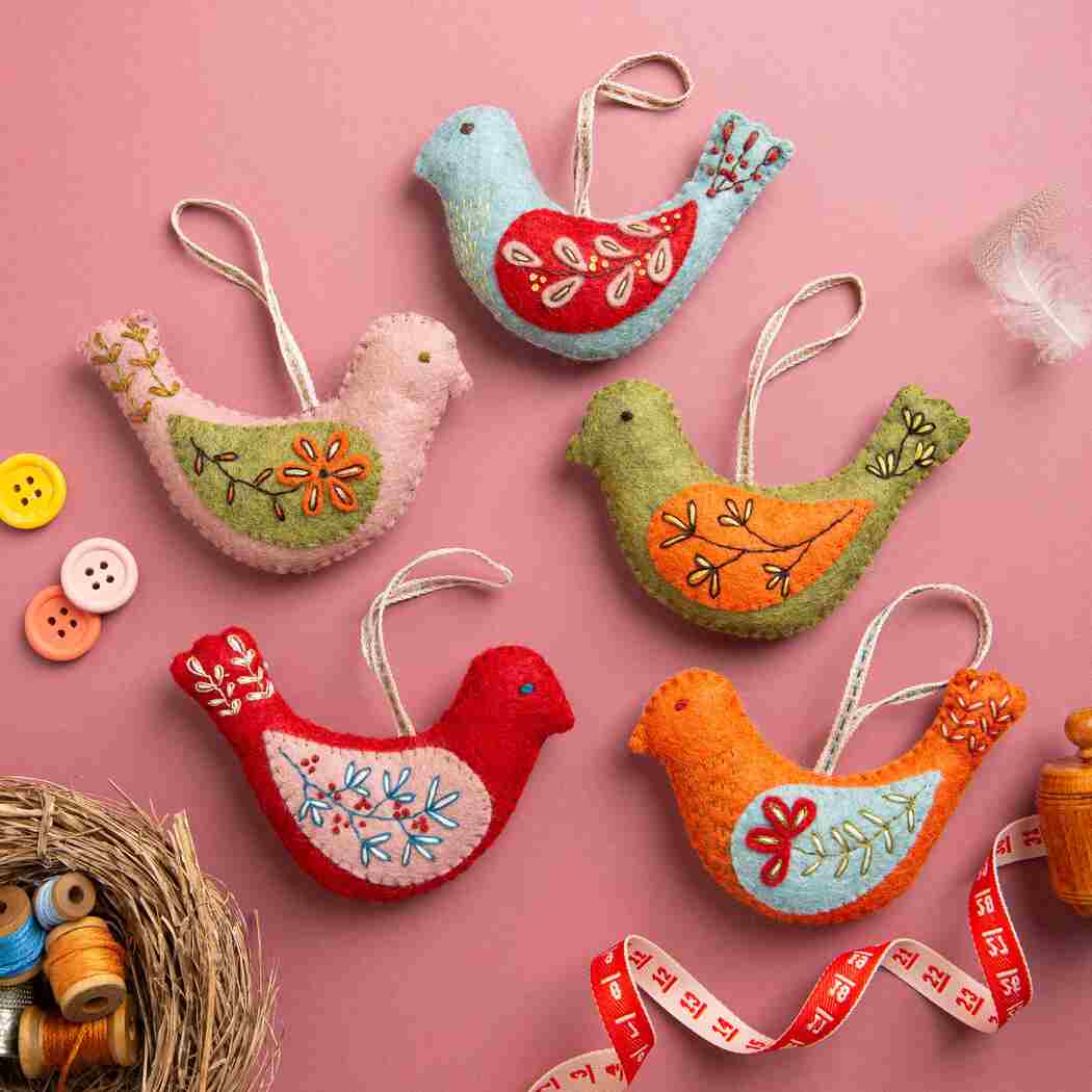 folk bird embroidery