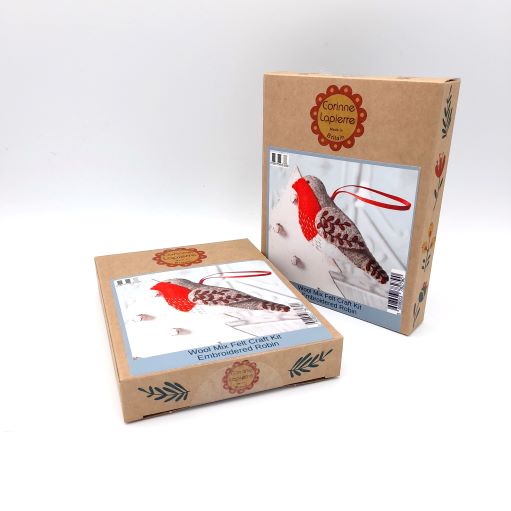 Robin Felt Craft Mini Kit: Embroidered Ornament DIY Kit - Corinne Lapierre