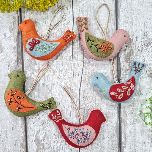 felted bird ornament