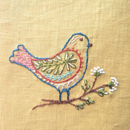 embroidered bird