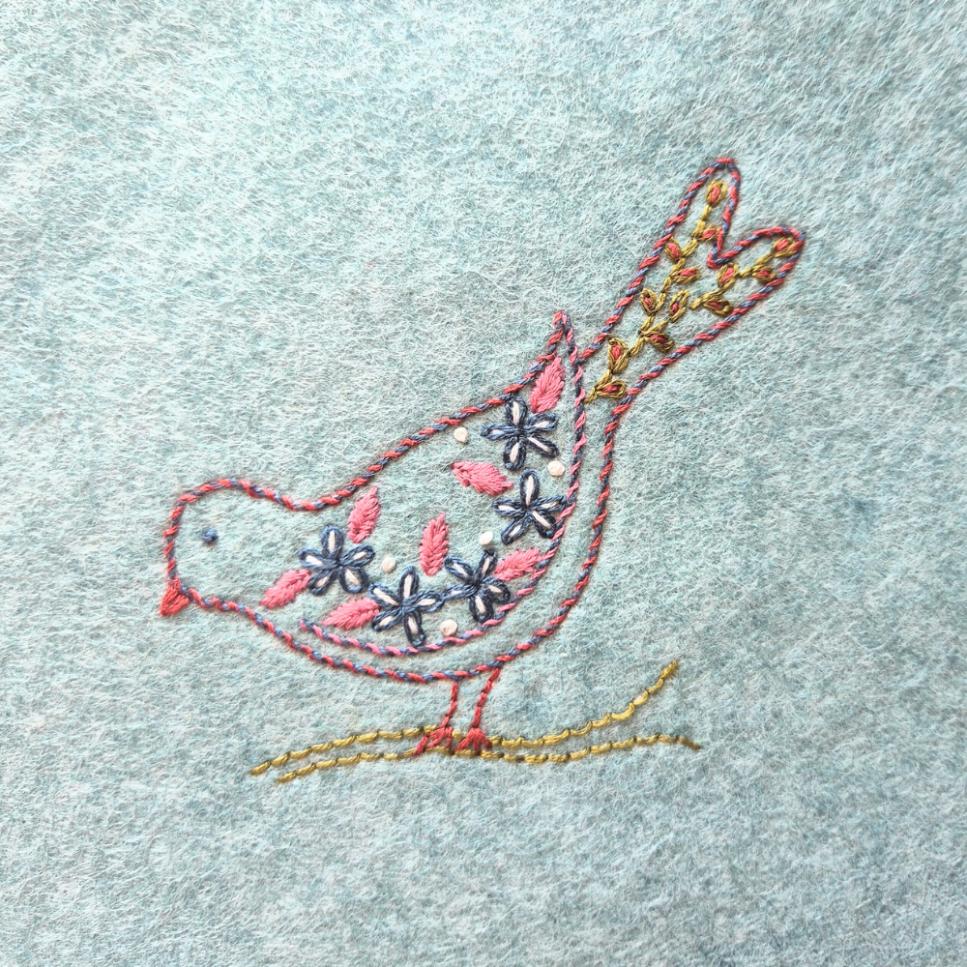 bird embroidery kit